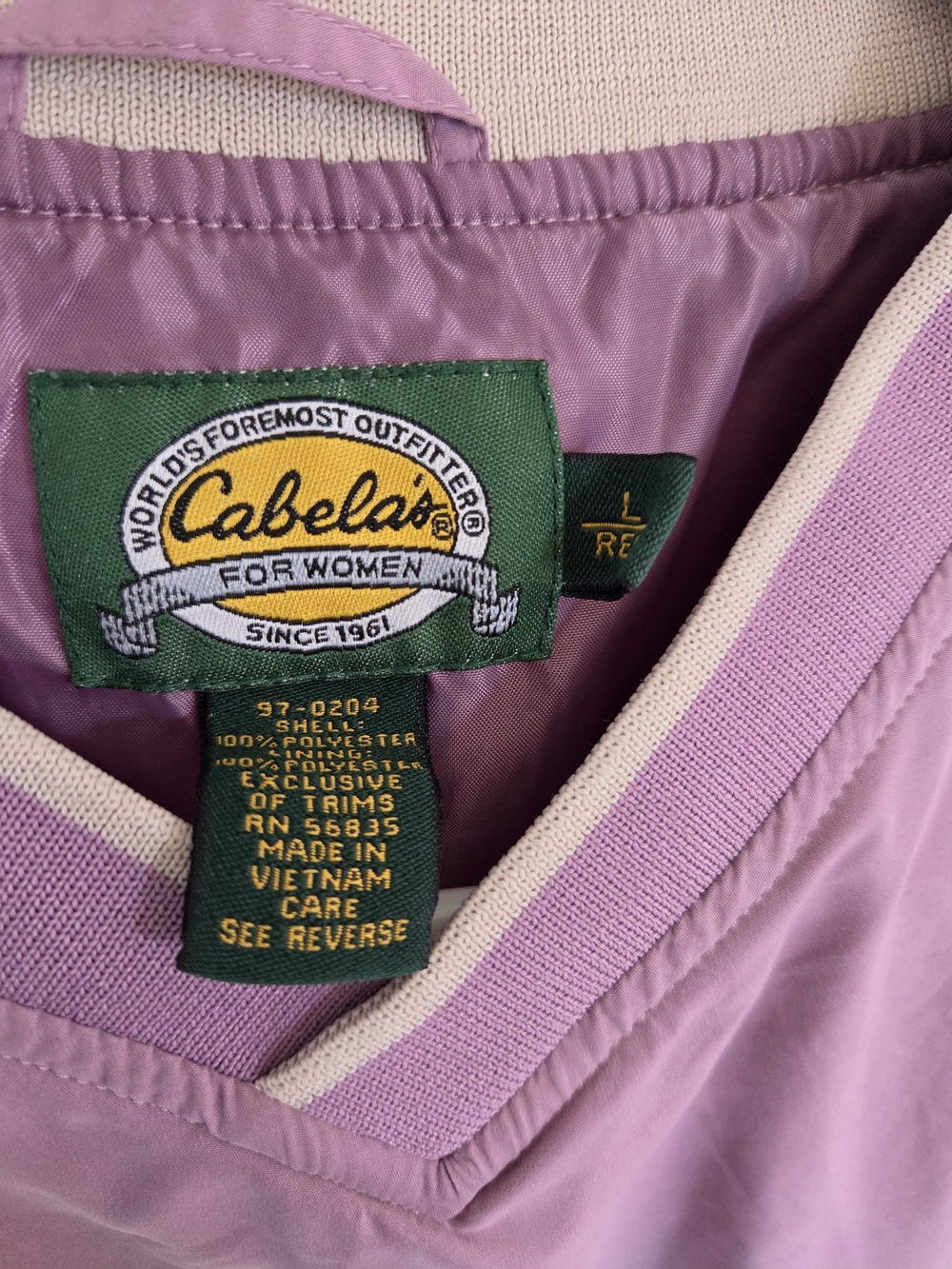 Cabela's Women's Lavender Jacket - Lightweight Coated Shell, Size L